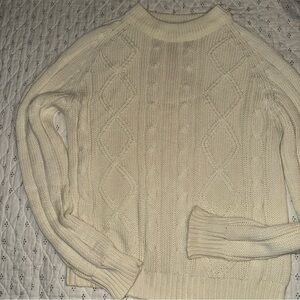 Vintage Sigallo Fisherman Cable Knit Off White Acrylic Sweater M Women’s 70’s